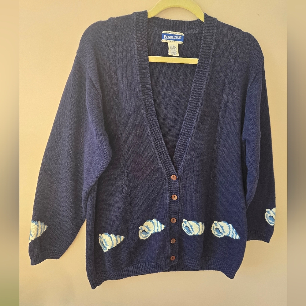 Pendleton Classic: Coastal Spring Sea Shell Cardi… - image 1